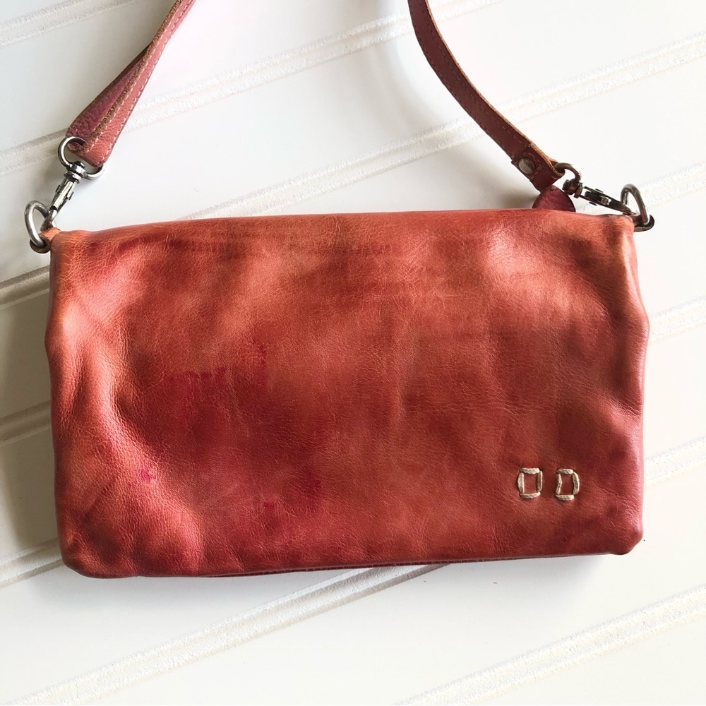 BedStu Cadence Leather Wallet Wristlet Crossbody Bag Rustic Blush